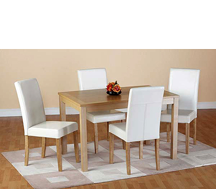 Seconique Clearance - Oakmere Dining Set in Cream (with 4