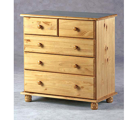 Clearance - Sol Pine 3+2 Drawer Chest