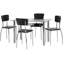 Dover Dining Set in Glass and Chrome