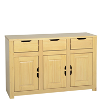 Seconique Eclipse 3 Door 3 Drawer Sideboard in Oak