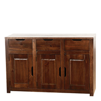 Seconique Eclipse 3 Door 3 Drawer Sideboard in Walnut