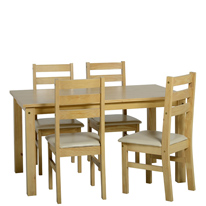 Eclipse Dining Set in Oak and Cream