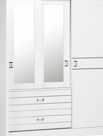 Seconique Jordan 3 Door 2 Drawer Sliding Mirrored Wardrobe