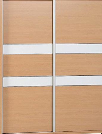 Seconique Julia 2 Door Sliding Wardrobe in Beech/White Trim