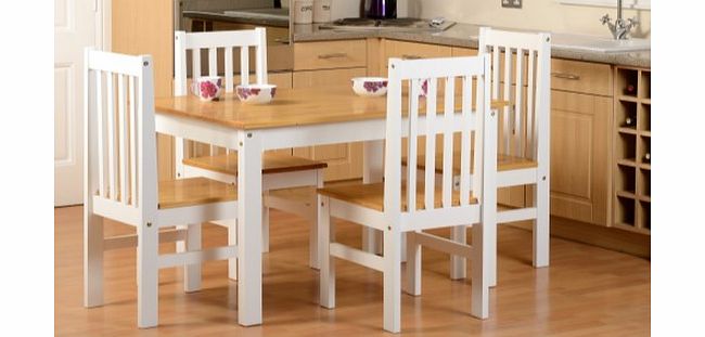 Seconique Ludlow Dining Set in Oak/White