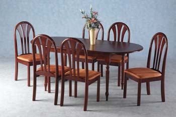 Seconique New Dorian Dining Set in Mahogany and Amber