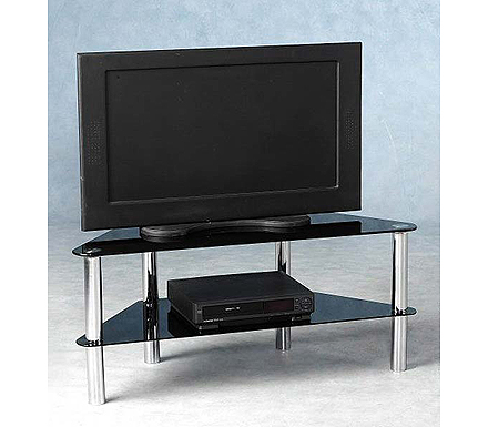 Seconique Norton Corner TV Unit in Black Glass