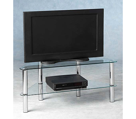 Seconique Norton Corner TV Unit in Clear Glass
