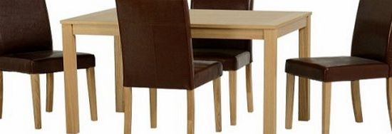 Seconique Oakmere Dining Set with Mid Brown Chairs