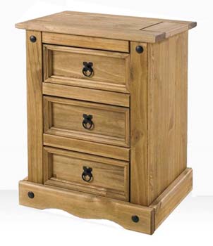 Seconique Original Corona Pine 3 Drawer Bedside Chest