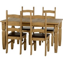 Seconique Original Corona Pine 4 Seat Dining Set with