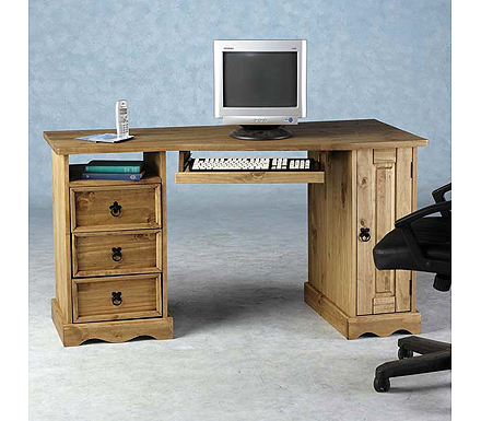 Seconique Original Corona Pine Corner Computer Desk