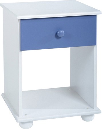 Seconique Rainbow 1 Drawer Bedside Cabinet - Blue/White
