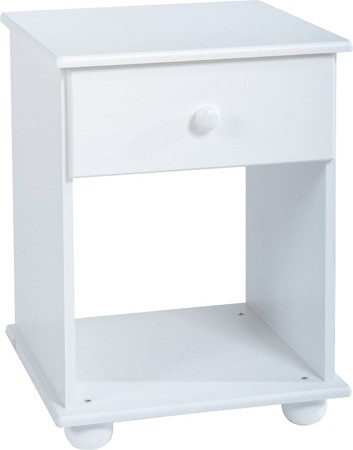 Seconique Rainbow 1 Drawer Bedside Cabinet - White