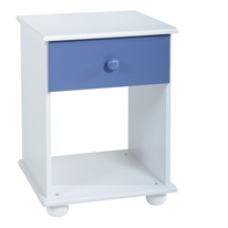 Seconique Rainbow 1 Drawer Bedside Cabinet in Blue and White
