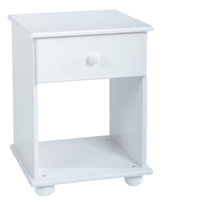Seconique Rainbow 1 Drawer Bedside Cabinet in White