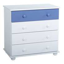 Rainbow 4 Drawer Chest in Blue and White