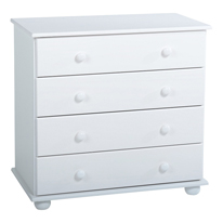 Seconique Rainbow 4 Drawer Chest in White