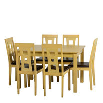 Rowan Extending Dining Set in Oak and Brown