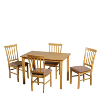 Seconique Selina Dining Set in Oak with 4 Chairs