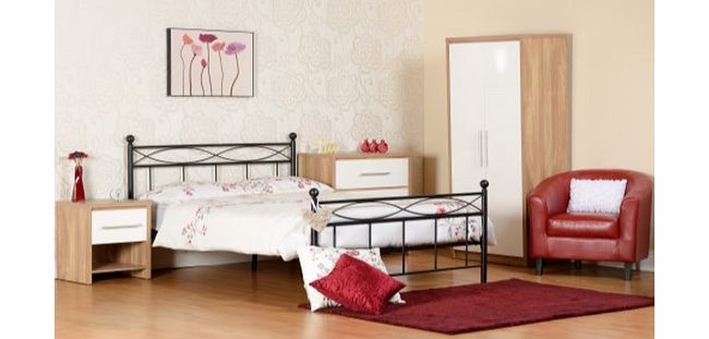 Seconique Seville Chest of Drawers in Oak/White