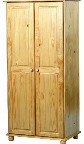 Seconique Sol Solid Antique Pine 2 Door Wardrobe - Delivery To UK Mainland and Ireland