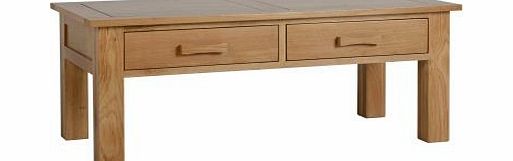 Seconique Stratford 2 Drawer Coffee Table in Solid Oak
