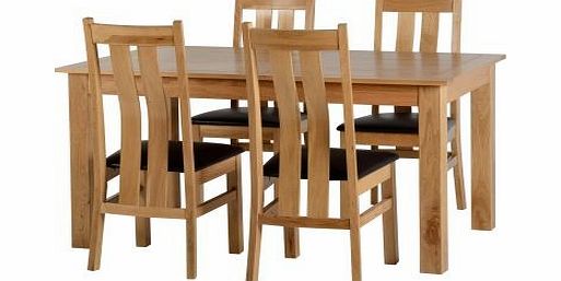 Seconique Stratford Dining Set in Solid Oak/Brown