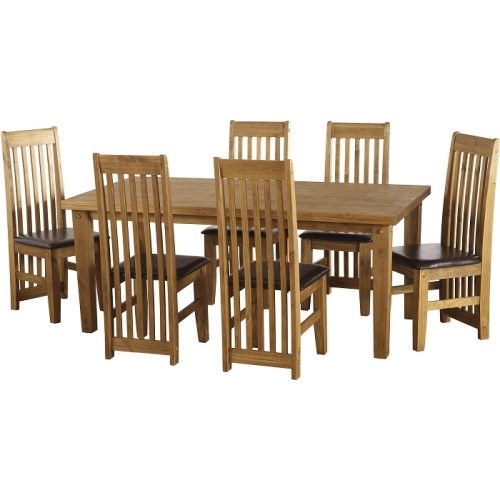 Seconique Tortilla Dining Set In Brown - 6 Chairs
