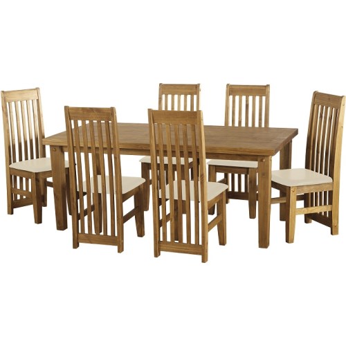 Tortilla Dining Set In Cream - 6 Chairs