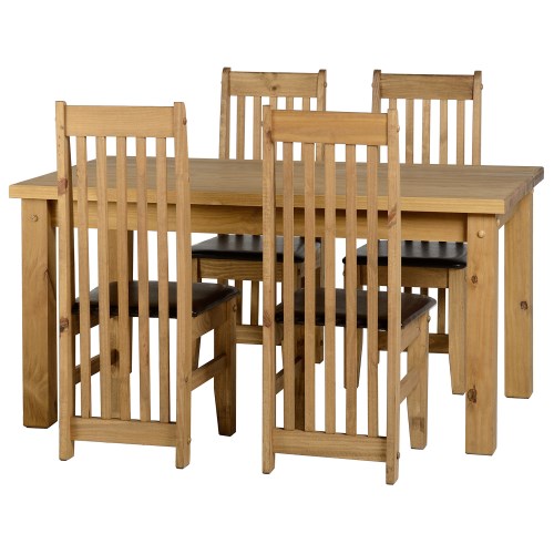Seconique Tortilla Dining Set with 4 Brown