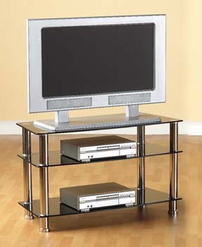 Seconique Trixie Black Glass TV Unit