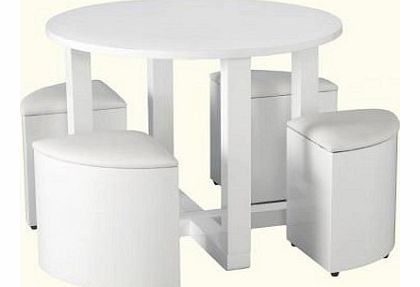 Seconique White Charisma Stowaway Dining Set