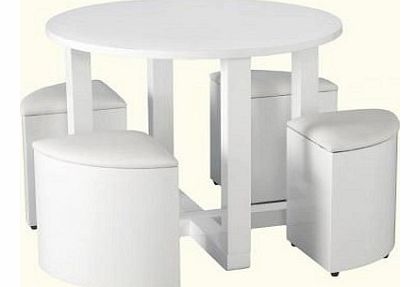 White Charisma Stowaway Dining Set