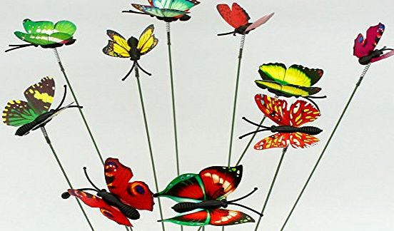 SecretRain Miniature Garden Fairy Ornament 10pcs Butterflies on Sticker