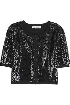 Cropped sequined cardigan