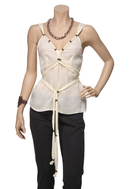Cream Grecian Bead Top by See by Chloe
