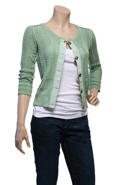 Green Crochet Knitted Cardigan by See by Chloe