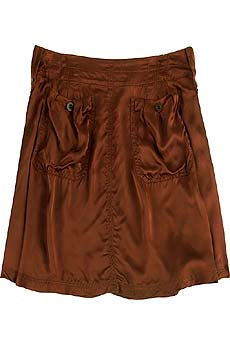 Satin patch pocket skirt