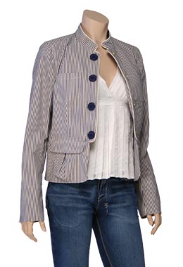 See by Chloe Striped Mandarin Collar Jacket by See by Chloe