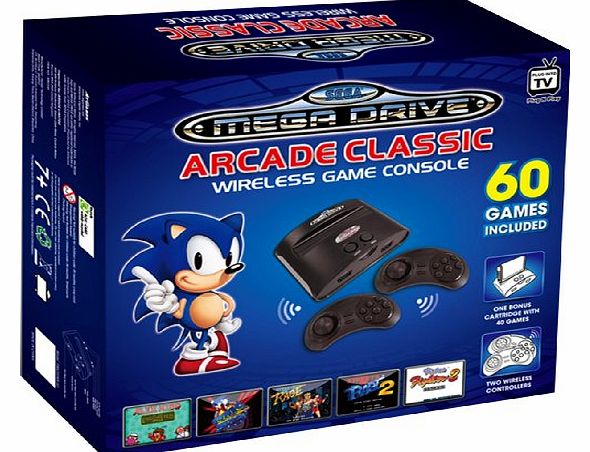 SEGA Arcade Classic Wireless - SEGA MegaDrive Console with 20 SEGA Games and 40 Game Bonus Cartridge