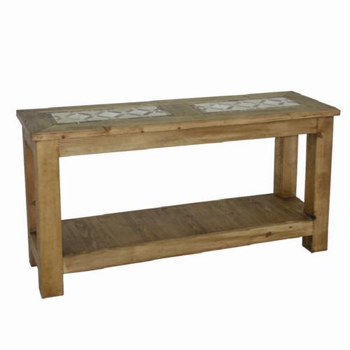 Segusino Mexican Pine Furniture Segusino Mexican Console Table with Pattern Inlay