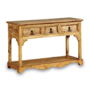 Segusino rustic mexican 3 drawer console table