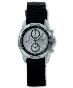 Seiko Gents Quartz Chronograph Watch with Webbing Strap