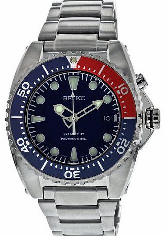 Gents Seiko Kinetic Stainless Steel Divers 200M Water Resistant Watch on Bracelet, with Date. Ref SKA369P1