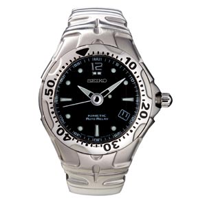 Seiko Kinetic Auto Relay Steel/Black