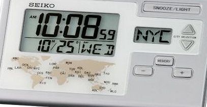 Seiko QHL050S LCD Alarm Clock with World Time