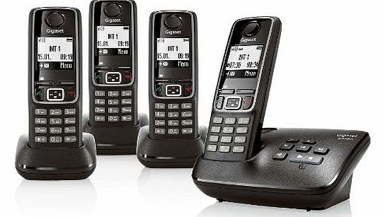 Gigaset A420A Quad DECT Cordless Phone with Answer Machine - Black