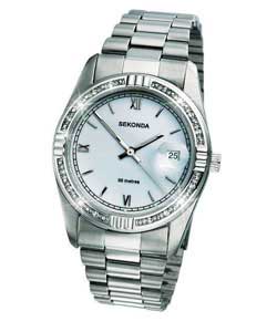 sekonda Gents Stone Set Silver Watch