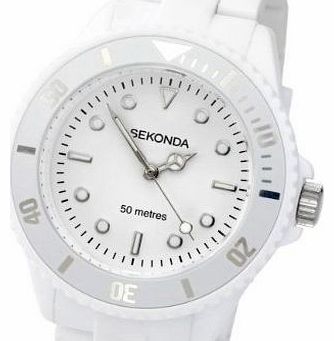 Icy White Polycarbonate Bracelet Ladies Watch 4406